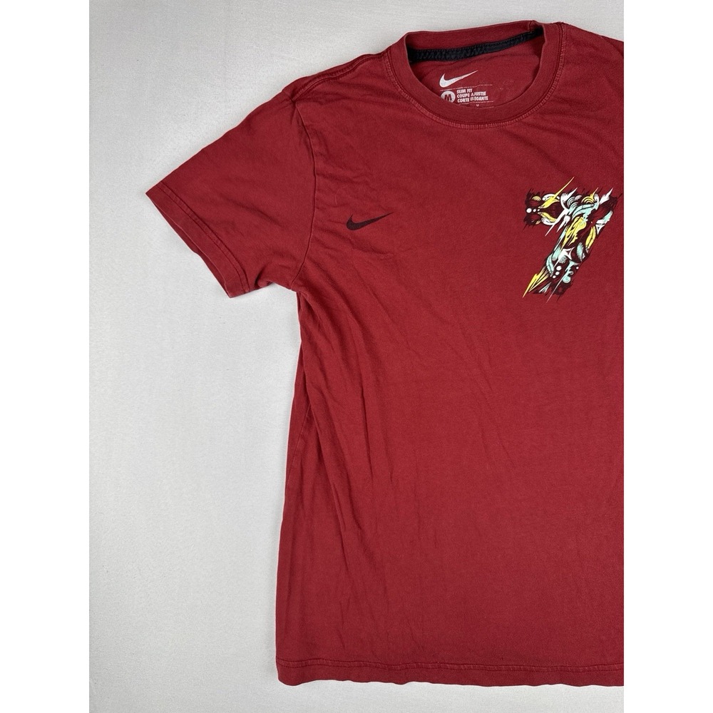 Nike Cristiano Ronaldo CR7 Soccer T Shirt Red Swoosh Football Mens Medium - Picture 3 of 12